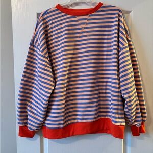 Striped orange and purple oversized  top